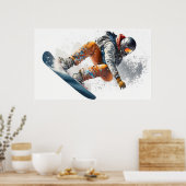 Snowboarder illustratie poster (Keuken)