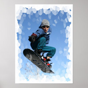 Snowboarder in de Druk SNow Poster