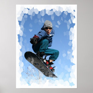 Snowboarder in de Druk SNow Poster