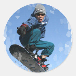 Snowboarder in de Sneeuw Stickers