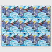 Snowboarder in Edgy Snowstorm Cadeaupapier (Vlak)