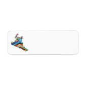 Snowboarder in een Psychedelic Zebra Pattern Etiket (Voorkant)
