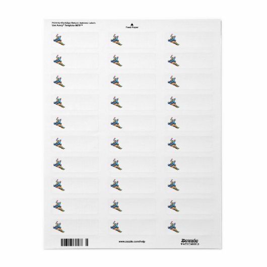 Snowboarder in een Psychedelic Zebra Pattern Etiket (Full Sheet)