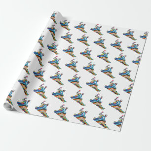 Snowboarder in Psychedelic Zebra Print Cadeaupapier