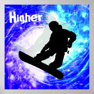 Snowboarder in Whiteout Poster