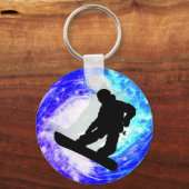 Snowboarder in Whiteout Sleutelhanger (Voorkant)