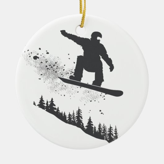 Snowboarder Keramisch Ornament (Voorkant)