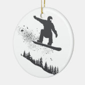 Snowboarder Keramisch Ornament (Links)