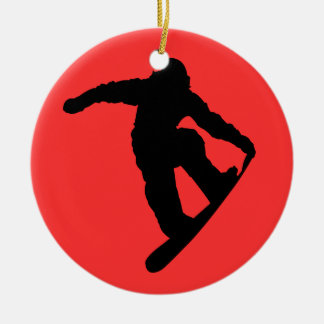 Snowboarder Keramisch Ornament