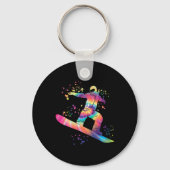 Snowboarder Kleurrijk Snowboard Snowboarden 10 Sleutelhanger (Voorkant)