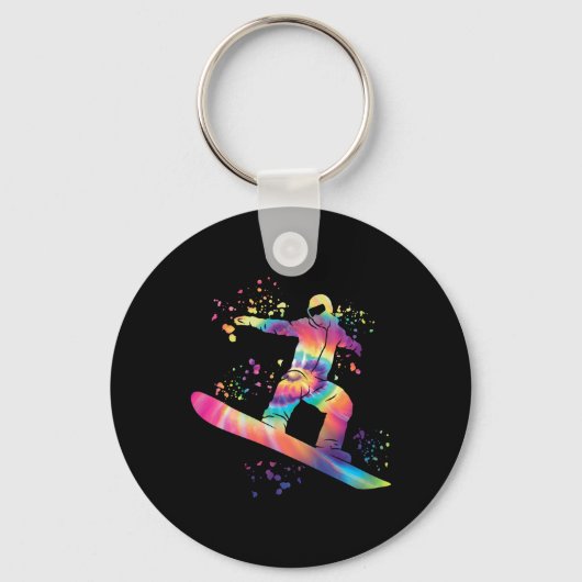 Snowboarder Kleurrijk Snowboard Snowboarden 10 Sleutelhanger (Voorkant)