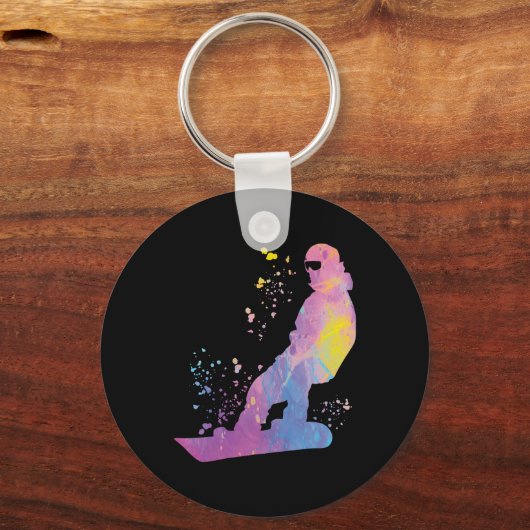 Snowboarder Kleurrijk Snowboard Snowboarden 13 Sleutelhanger (Voorkant)