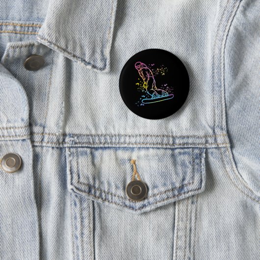 Snowboarder Kleurrijk Snowboard Snowboarden 14 Ronde Button 5,7 Cm (In situ)