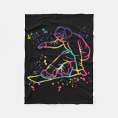 Snowboarder Kleurrijk Snowboard Snowboarden 1 Fleece Deken (Voorkant)