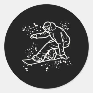 Snowboarder Kleurrijk Snowboard Snowboarden 36 Ronde Sticker