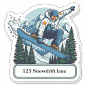 Snowboarder mailbox address sticker (Voorkant)