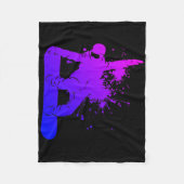 Snowboarder Mannen Snowboarding Wintersport Fleece Deken (Voorkant)