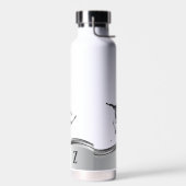 Snowboarder Monogram Silver Snowboard Waterfles (Links)