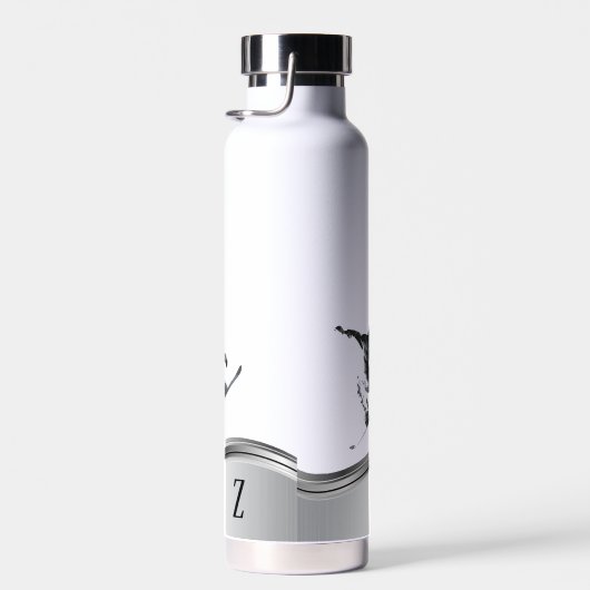 Snowboarder Monogram Silver Snowboard Waterfles (Rechts)
