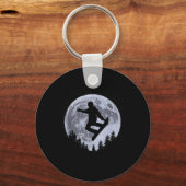 Snowboarder Moon Snowboarding Freestyle Pro Snowbo Sleutelhanger (Voorkant)
