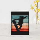 Snowboarder Mountains Skipiste Retro Snowboarden Kaart (Gele Bloem)