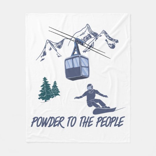 Snowboarder Power to People Ski Resort Fleece Deken (Voorkant)