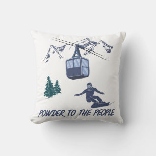 Snowboarder Power to People Ski Resort Kussen