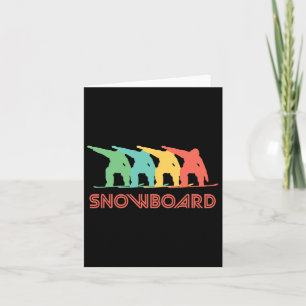 Snowboarder Retro Pop Art Snowboarding Graphic Kaart