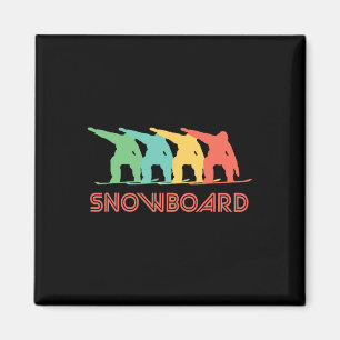 Snowboarder Retro Pop Art Snowboarding Graphic Magneet