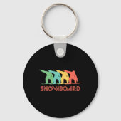 Snowboarder Retro Pop Art Snowboarding Graphic Sleutelhanger (Voorkant)