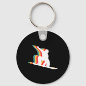 Snowboarder Retro Sleutelhanger (Voorkant)