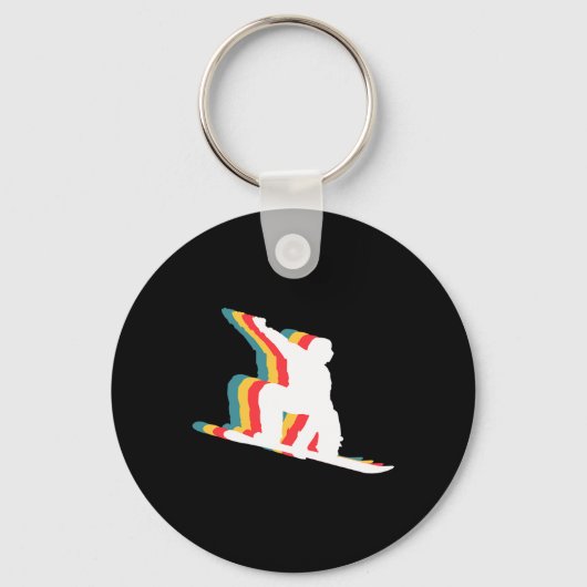 Snowboarder Retro Sleutelhanger (Voorkant)