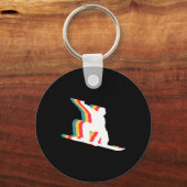 Snowboarder Retro Sleutelhanger (Voorkant)