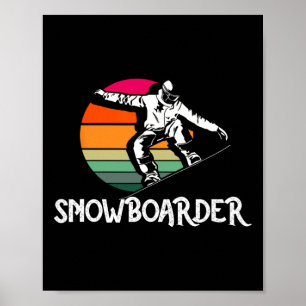 Snowboarder Retro Snowboard Winter Extreme Poster