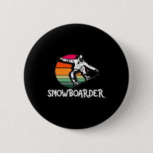 Snowboarder Retro Snowboard Winter Extreme Ronde Button 5,7 Cm