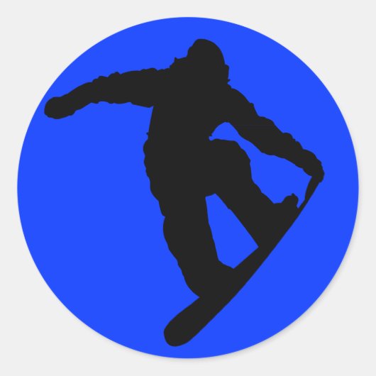 Snowboarder Ronde Sticker (Voorkant)