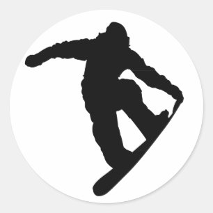 Snowboarder Ronde Sticker