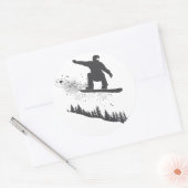 Snowboarder Ronde Sticker (Envelop)