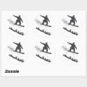 Snowboarder Ronde Sticker (Vel)