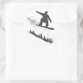 Snowboarder Ronde Sticker (Tas)