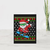 Snowboarder Santa Snowboarder Ugly Kerstmis Snow Kaart (Voorkant)