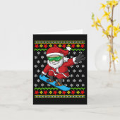 Snowboarder Santa Snowboarder Ugly Kerstmis Snow Kaart (Gele Bloem)