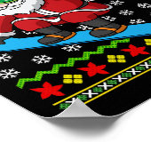 Snowboarder Santa Snowboarder Ugly Kerstmis Snow Poster (Hoek)
