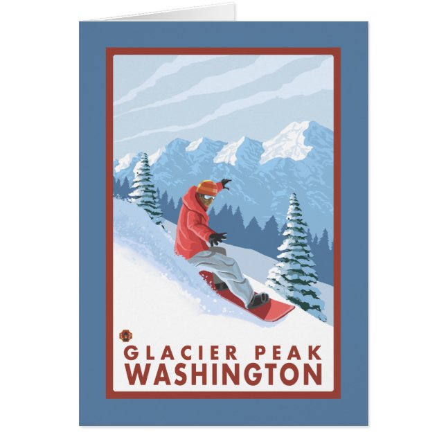Snowboarder Scender - Glacier Peak, Washington (Devant)