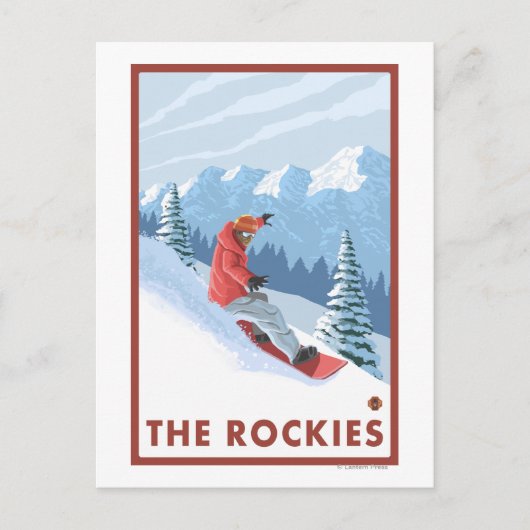 Snowboarder Scene - de Rockies Briefkaart (Voorkant)