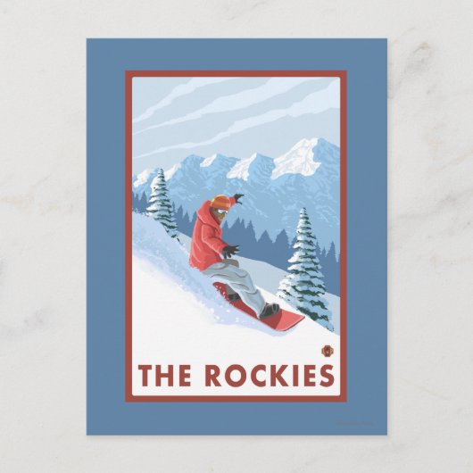 Snowboarder Scene - de Rockies Briefkaart (Voorkant)