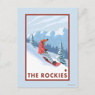 Snowboarder Scene - de Rockies Briefkaart