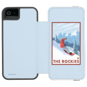 Snowboarder Scene - de Rockies Incipio iPhone Portemonnee Hoesje (Agenda Open)