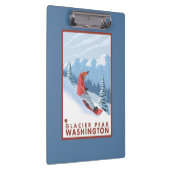 Snowboarder Scene - Glacier Peak, Washington Klembord (Rechts)