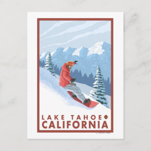 Snowboarder Scene - Lake Tahoe, Californië Briefkaart